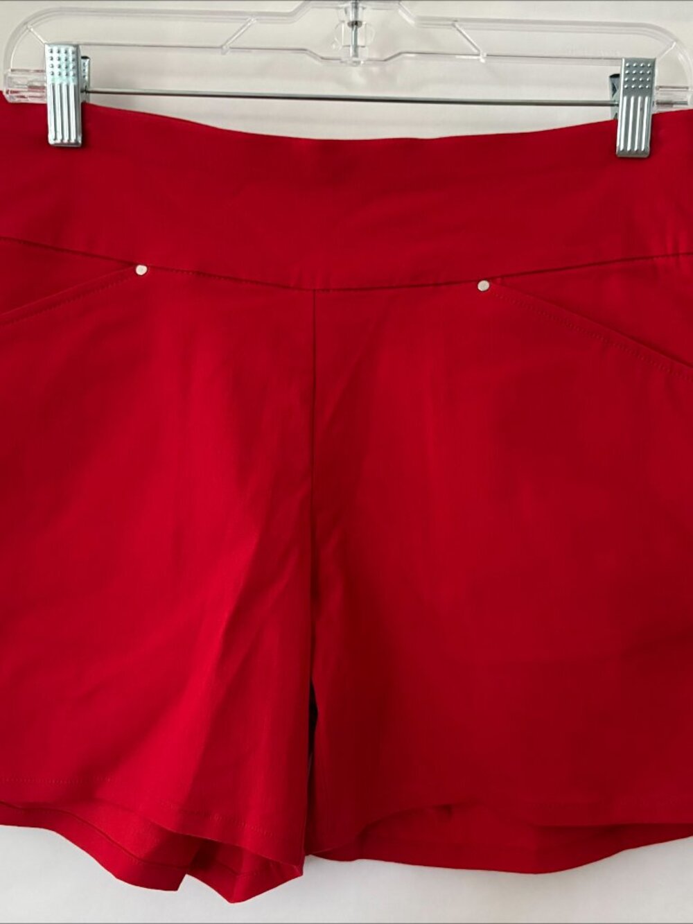 NWT INC International Concepts Red Mid-Rise Flat Front Shorts 5" Inseam Size 8 - Picture 2 of 8